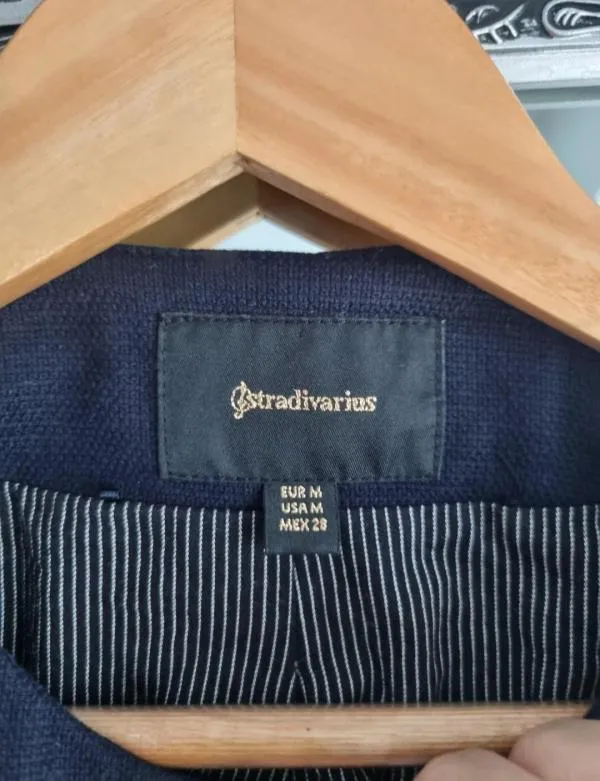 Palton scurt Stradivarius EU 38 | Bleumarin, Fără glugă - Image 5
