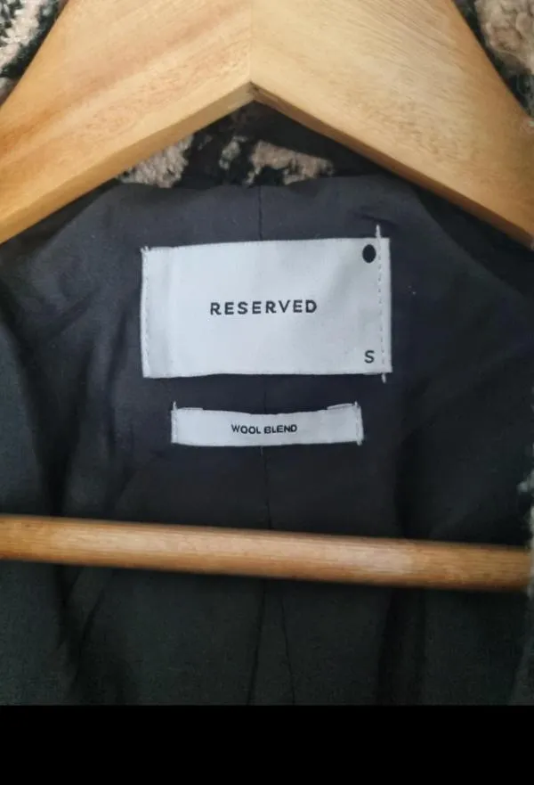Pardesiu Reserved EU 36 | Caramel, Fără glugă, Carouri - Image 4