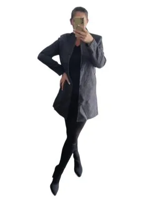 Palton DJ PLUS STYLE EU 36 | Gri, Fără glugă