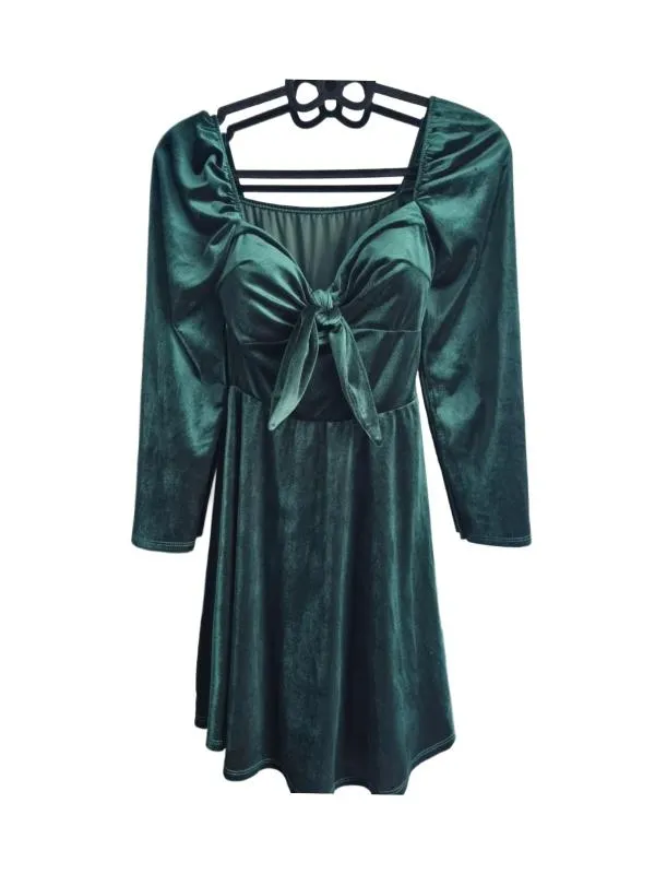 Rochie de seară Cristina EU 36 | Verde, Midi, Mânecă lungă