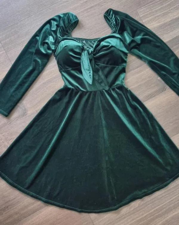 Rochie de seară Cristina EU 36 | Verde, Midi, Mânecă lungă - Image 3