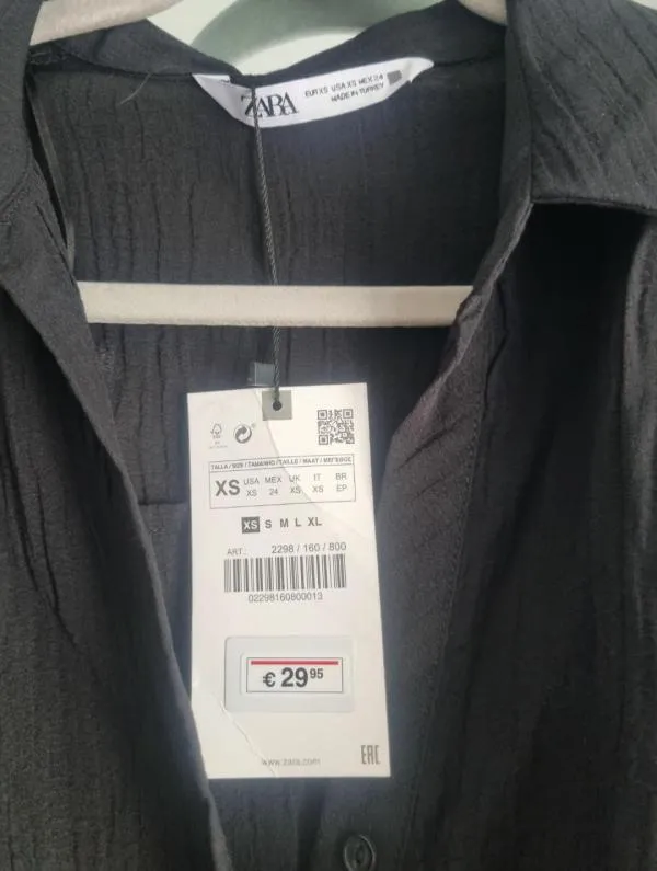 Rochie casual Zara XS | Negru, Midi, Mânecă lungă - Image 10