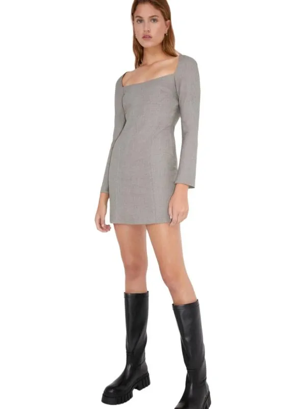 Rochie office Zara S | Bej, Mini, Mânecă lungă