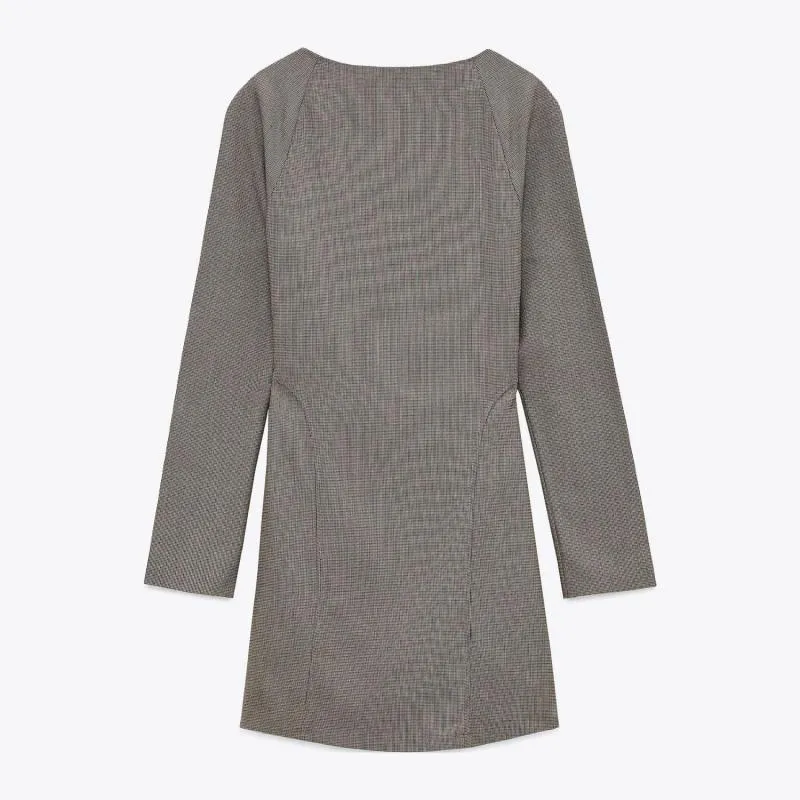 Rochie office Zara S | Bej, Mini, Mânecă lungă - Image 4