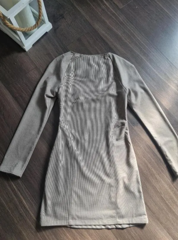 Rochie office Zara S | Bej, Mini, Mânecă lungă - Image 8