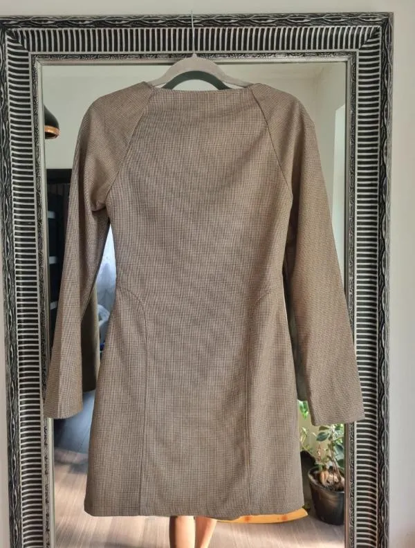 Rochie office Zara S | Bej, Mini, Mânecă lungă - Image 11