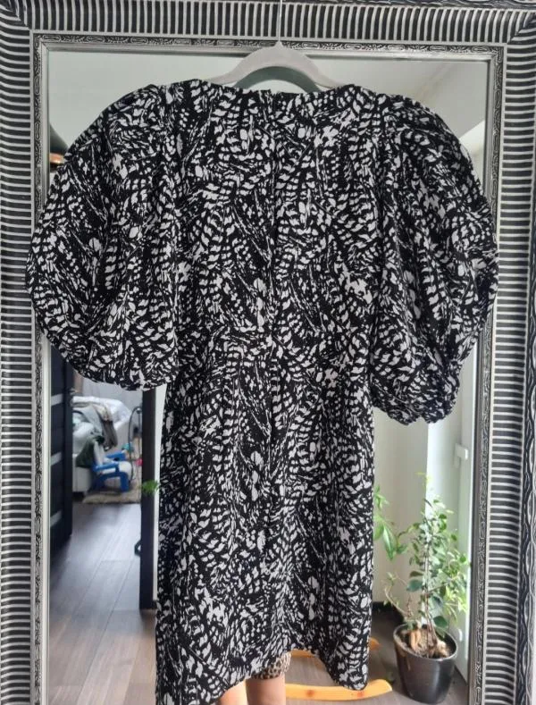 Rochie de seară Zara XS | Negru, Mini, Mânecă trei sferturi, Bumbac - Image 6
