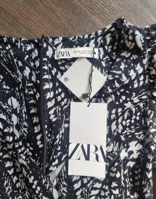 Rochie de seară Zara XS | Negru, Mini, Mânecă trei sferturi, Bumbac - Image 10