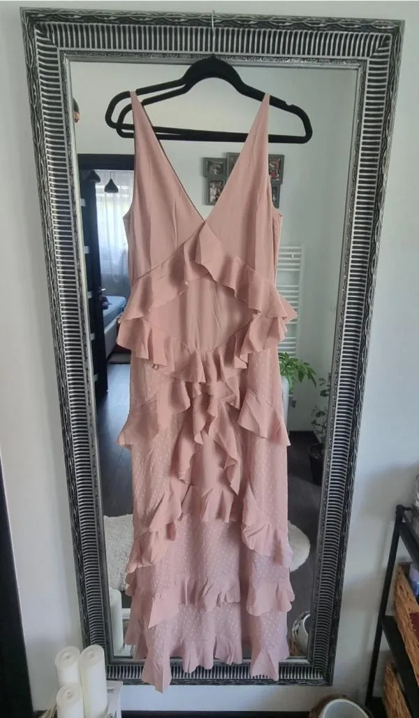 Rochie de seară H&M EU 38 | Roz, Maxi, Fără mâneci - Image 3