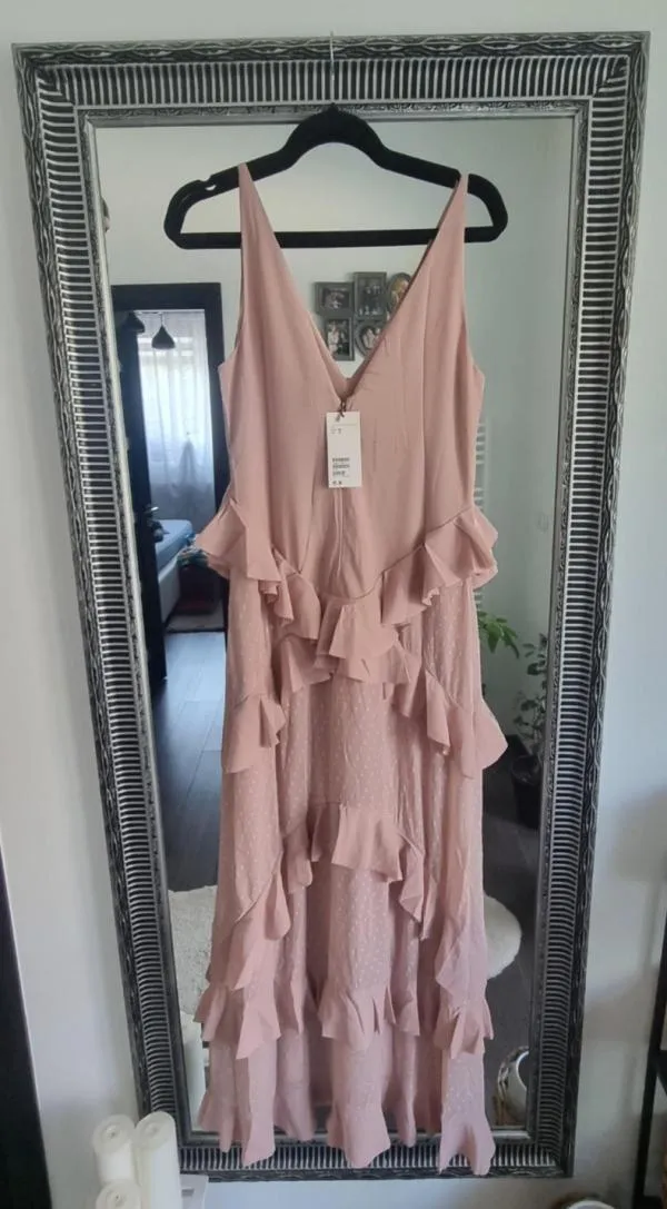 Rochie de seară H&M EU 38 | Roz, Maxi, Fără mâneci - Image 4