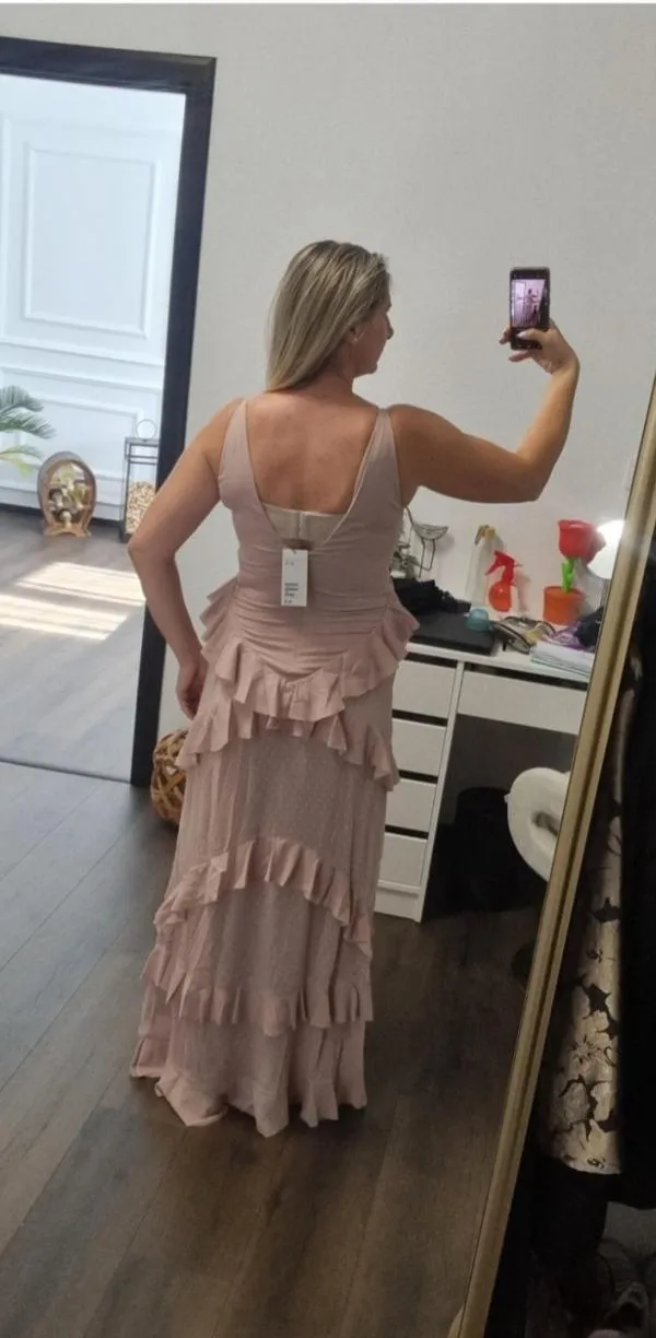Rochie de seară H&M EU 38 | Roz, Maxi, Fără mâneci - Image 5
