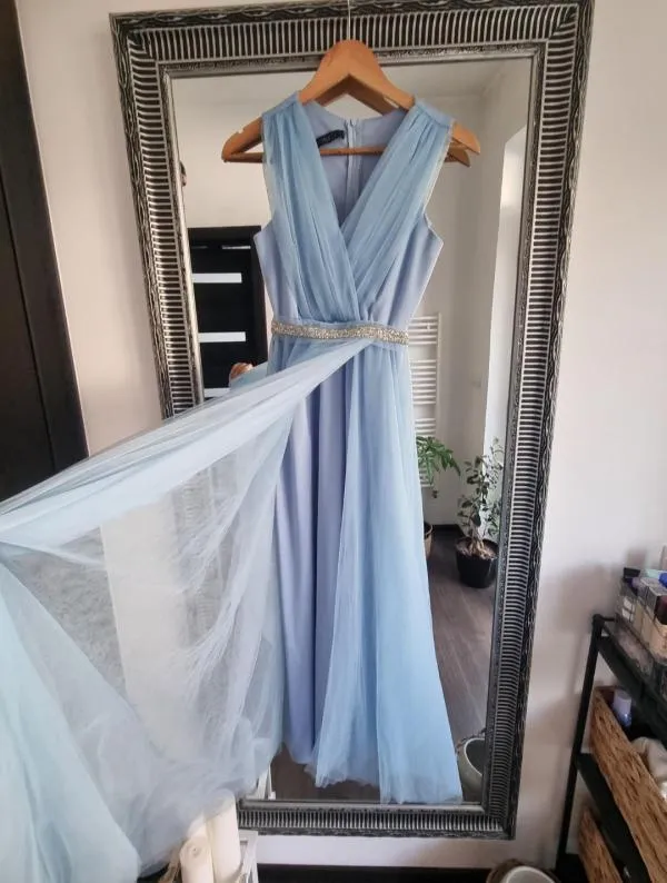 Rochie de ocazie Mireli EU 36 | Bleu, Maxi - Image 5