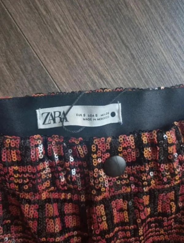 Pantaloni Zara S | Burgundy, Lungi, Flared (Evazați) fit - Image 8