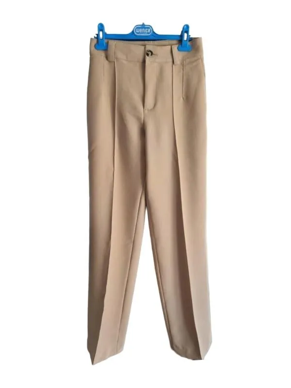 Pantaloni Zara XS | Ivoire, Lungi, Wide Leg fit