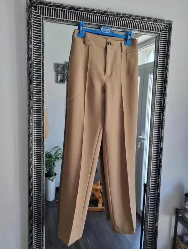 Pantaloni Zara XS | Ivoire, Lungi, Wide Leg fit - Image 2