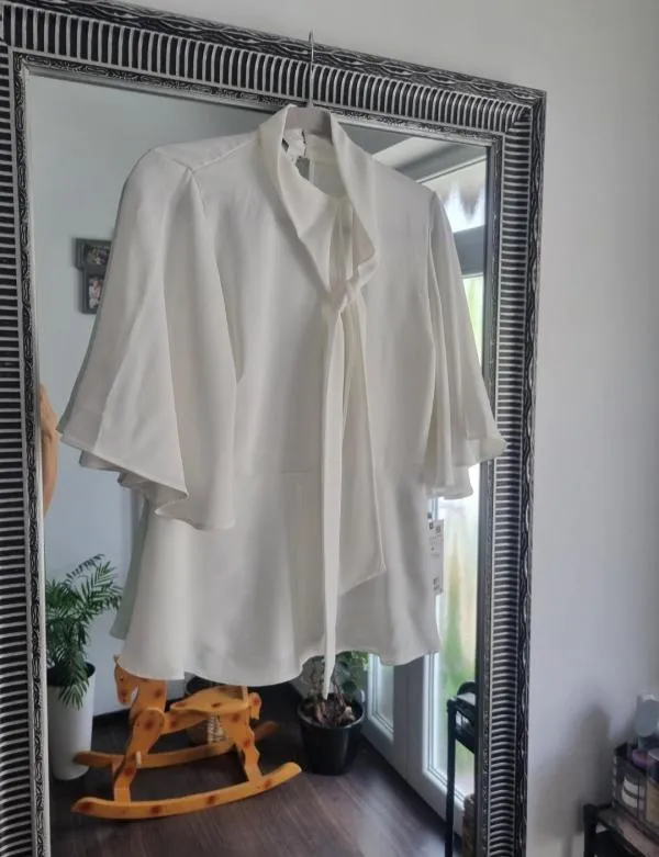 Bluză Zara S | Alb, Normal, Mânecă trei sferturi - Image 3