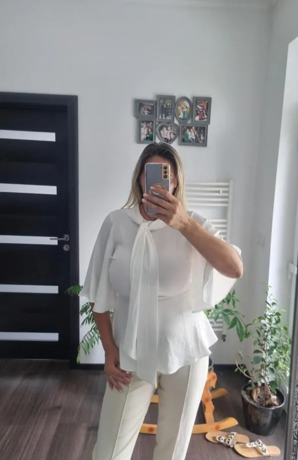 Bluză Zara S | Alb, Normal, Mânecă trei sferturi - Image 7
