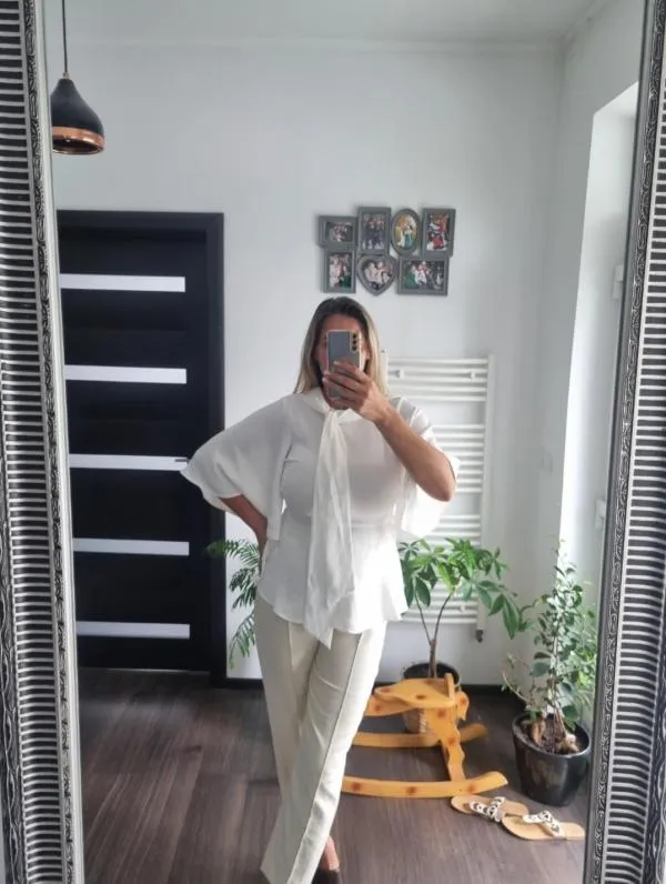 Bluză Zara S | Alb, Normal, Mânecă trei sferturi - Image 8