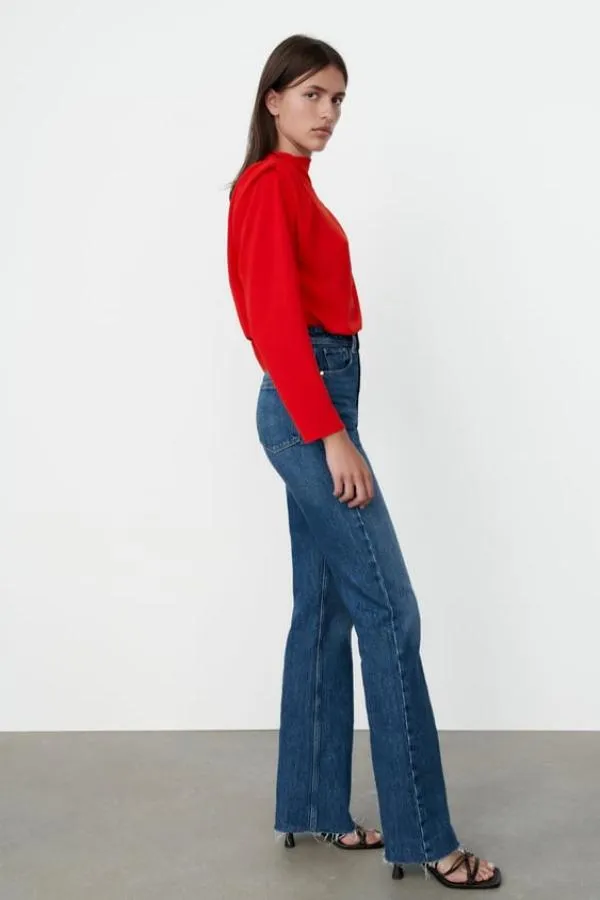Bluză Zara S | Roșu, Normal, Mânecă lungă - Image 3