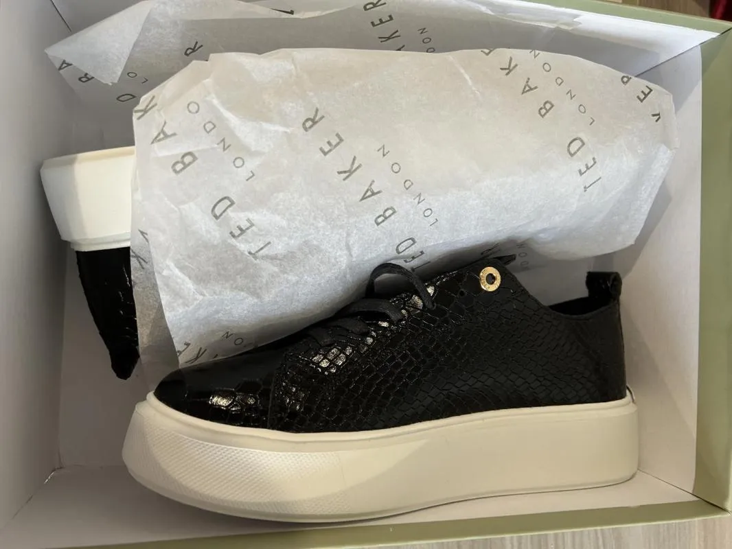 Sneakers Ted Baker EU 37 | Negru, Animal print, Piele ecologică - Image 10
