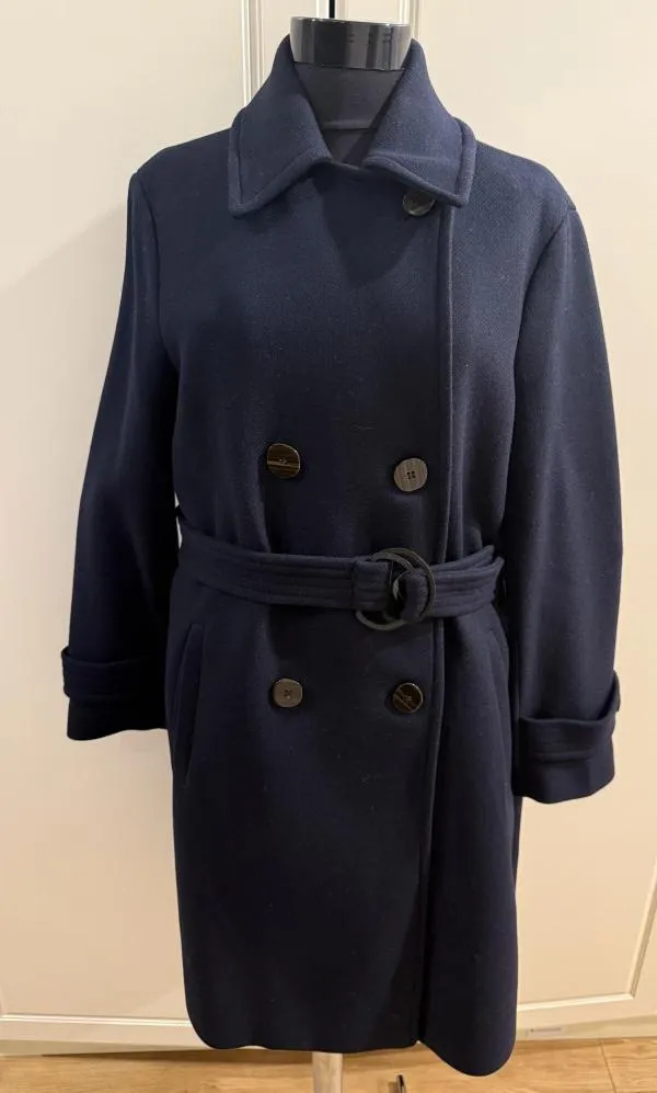 Palton din lână Mango EU 38 | Bleumarin, Fără glugă, Lână - Image 4