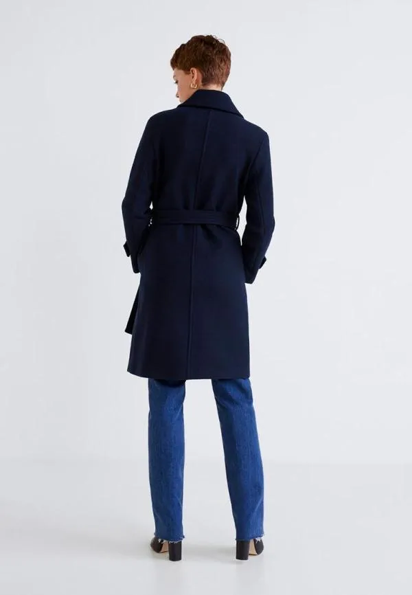 Palton din lână Mango EU 38 | Bleumarin, Fără glugă, Lână - Image 3