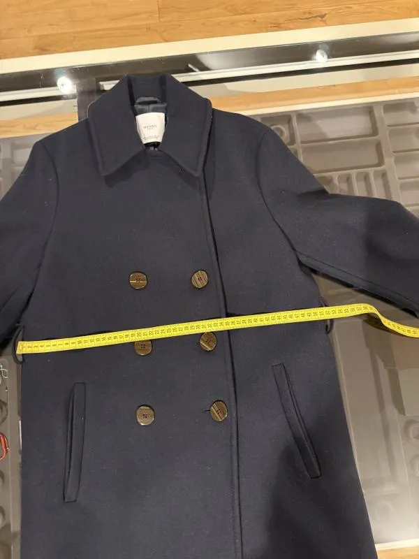 Palton din lână Mango EU 38 | Bleumarin, Fără glugă, Lână - Image 9