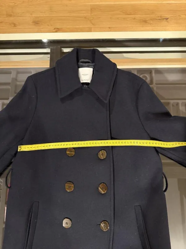 Palton din lână Mango EU 38 | Bleumarin, Fără glugă, Lână - Image 10