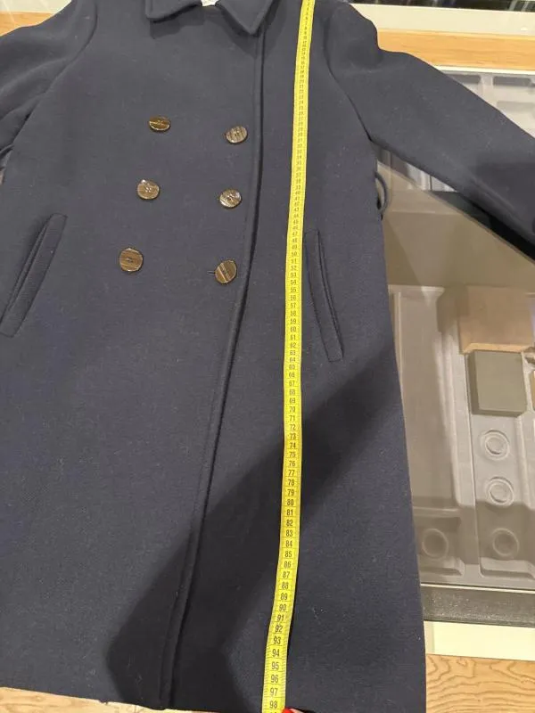 Palton din lână Mango EU 38 | Bleumarin, Fără glugă, Lână - Image 11