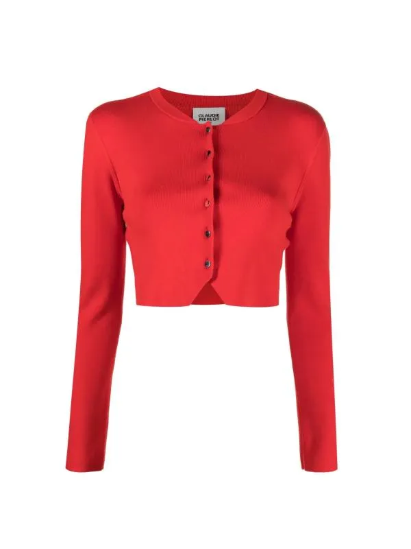 Cardigan Claudie Pierlot EU 38 | Roșu, Mânecă lungă, Bumbac