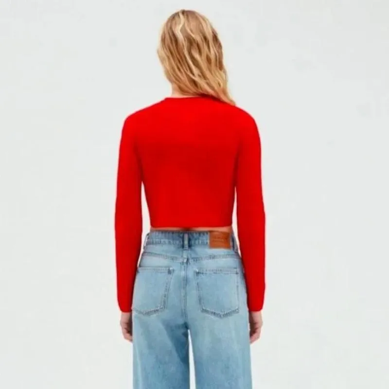 Cardigan Claudie Pierlot EU 38 | Roșu, Mânecă lungă, Bumbac - Image 9