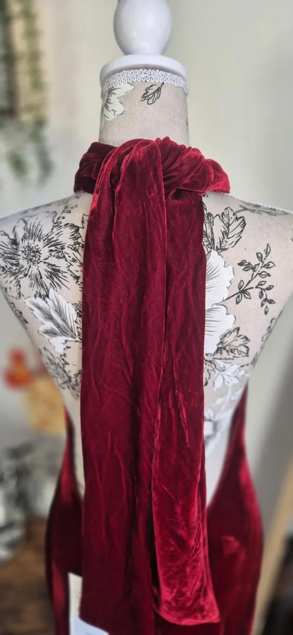 Rochie de seară Zara L | Burgundy, Maxi, Bretele după gât - Image 12