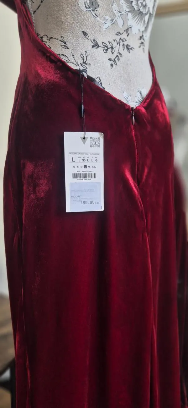 Rochie de seară Zara L | Burgundy, Maxi, Bretele după gât - Image 11