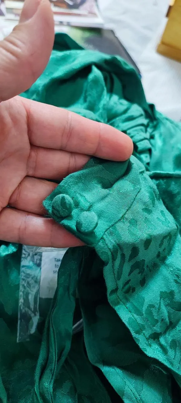 Salopetă Topshop EU 34 | Verde, Lungă, Mânecă lungă, Animal print, Vâscoză - Image 5
