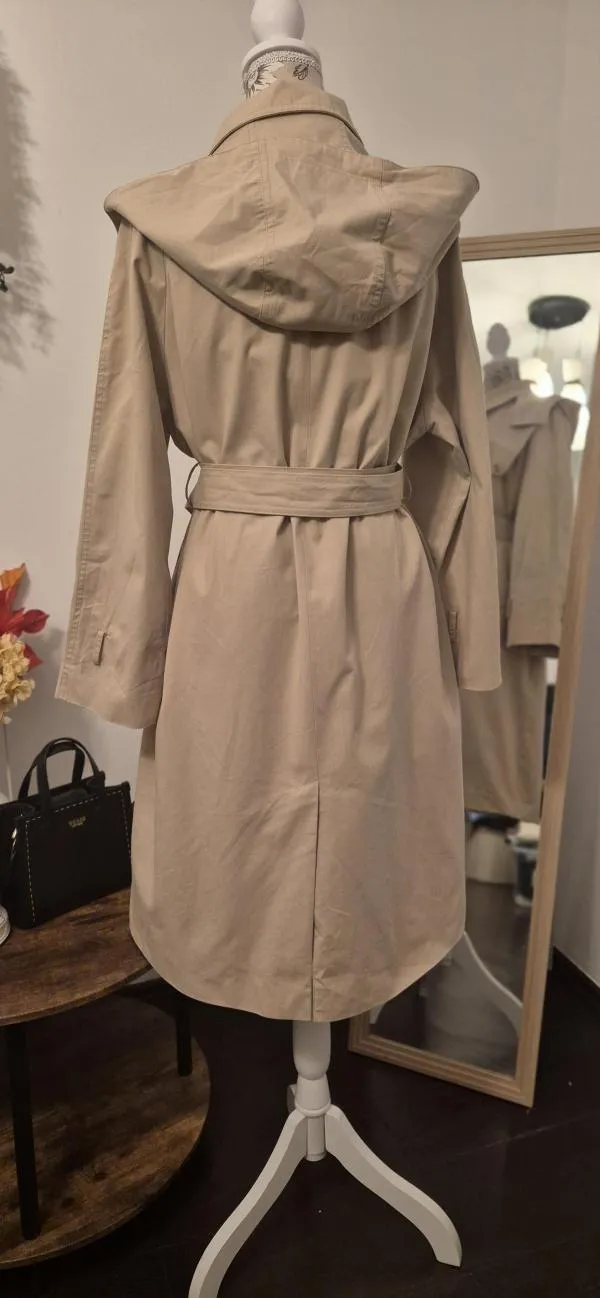 Trenci Mango M | Bej, Cu glugă detașabilă, Bumbac - Image 8