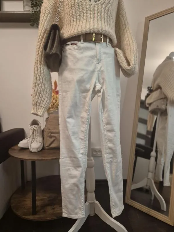 Blugi Tommy Hilfiger EU 40 | Alb, Lungi, Talie medie - Image 2