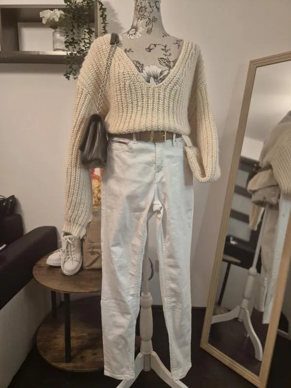 Blugi Tommy Hilfiger EU 40 | Alb, Lungi, Talie medie - Image 3