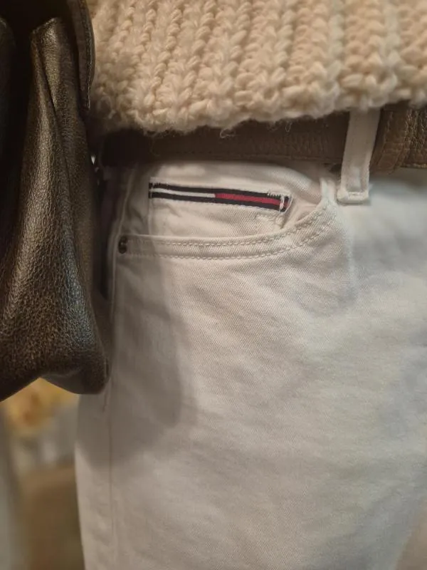 Blugi Tommy Hilfiger EU 40 | Alb, Lungi, Talie medie - Image 4