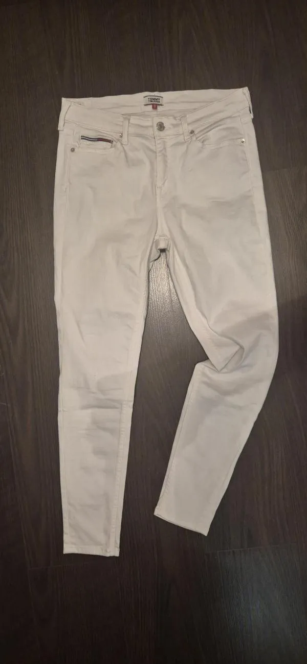 Blugi Tommy Hilfiger EU 40 | Alb, Lungi, Talie medie - Image 5