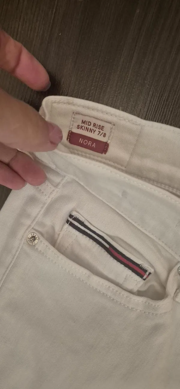 Blugi Tommy Hilfiger EU 40 | Alb, Lungi, Talie medie - Image 7