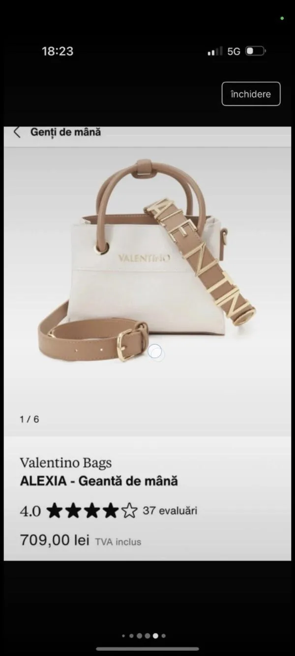 Geantă crossbody Valentino By Mario | Bej, Piele ecologică - Image 11