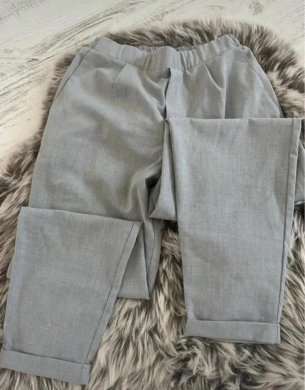 Pantaloni Pull&Bear S | Gri, Lungi, Straight (Drepți) fit