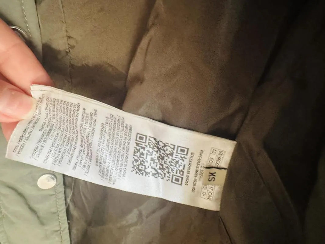 Geacă de iarnă Guess XS | Khaki, Cu glugă - Image 5
