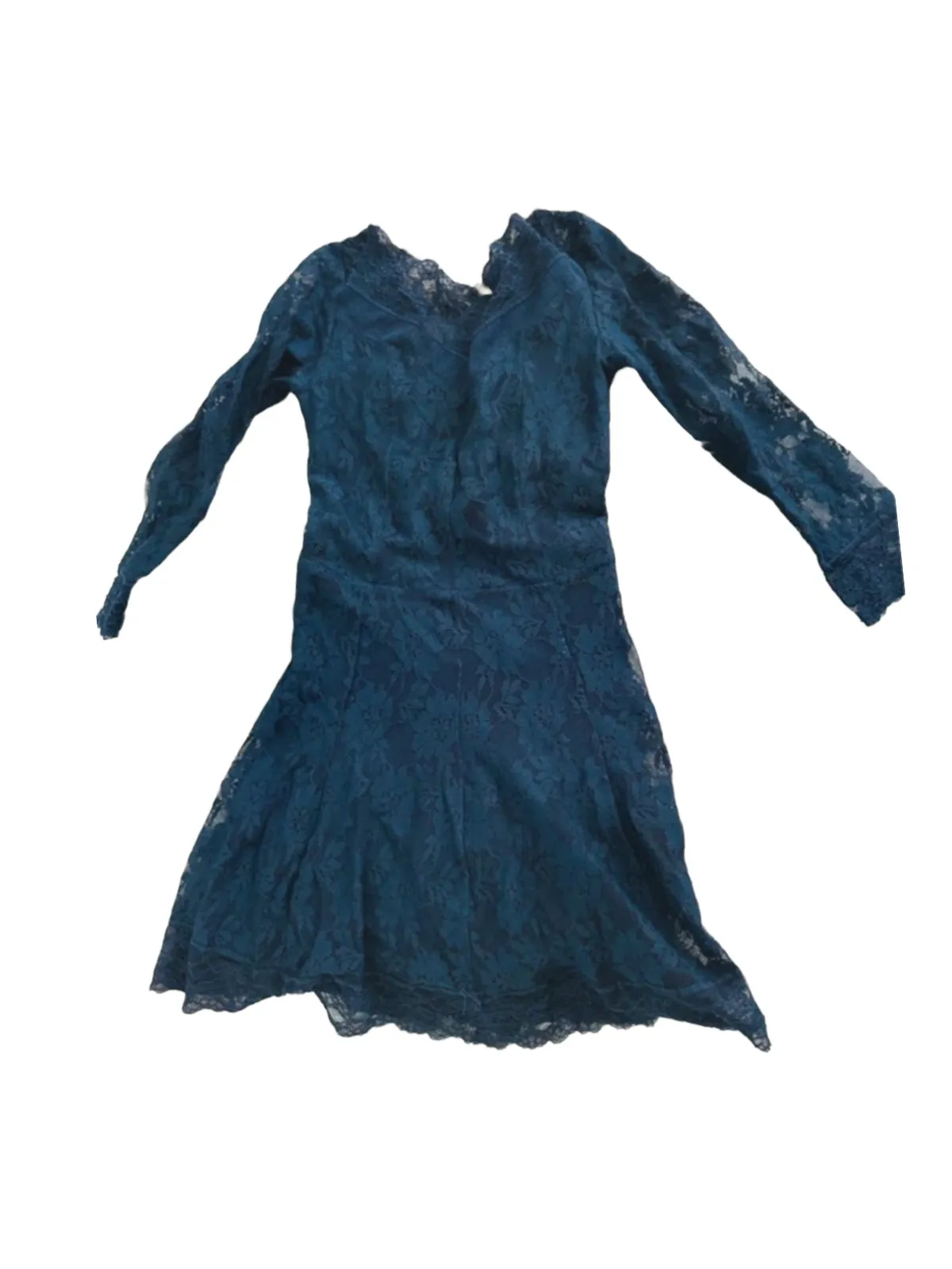 Rochie de ocazie Bershka M | Bleumarin, Mini, Mânecă trei sferturi, Floral & Tropical