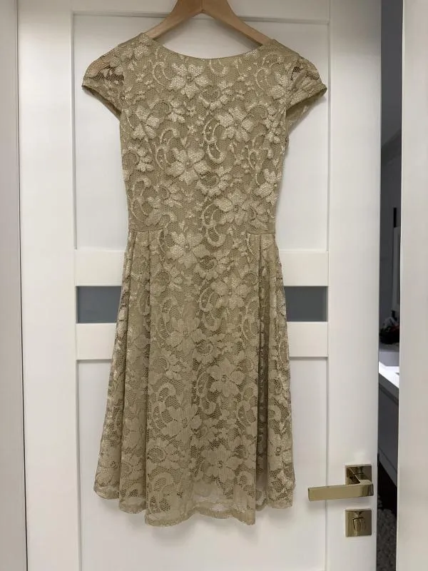 Rochie de seară Nor-Bi EU 36 | Auriu, Midi, Mânecă scurtă - Image 2