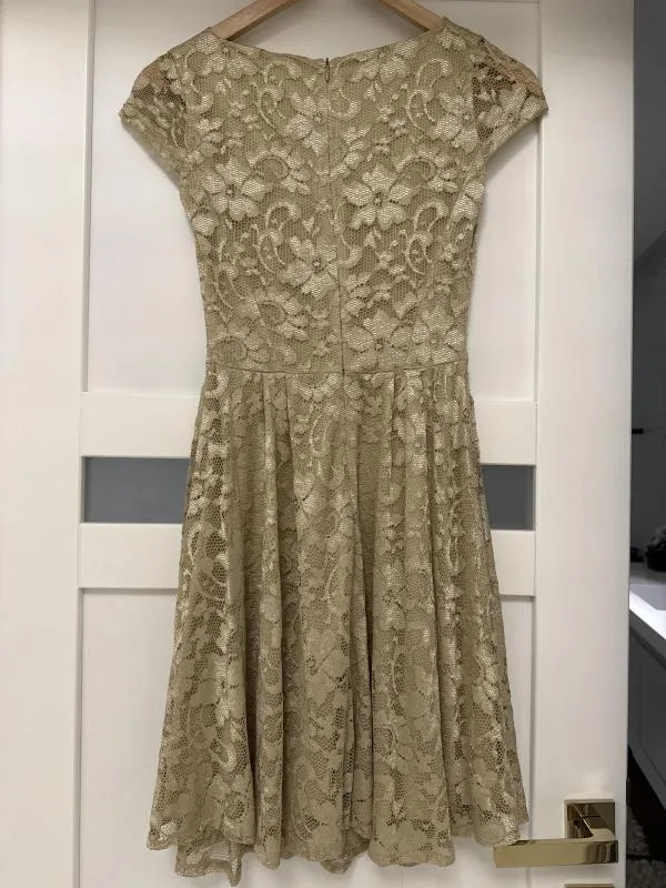Rochie de seară Nor-Bi EU 36 | Auriu, Midi, Mânecă scurtă - Image 3