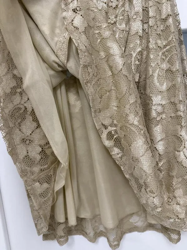 Rochie de seară Nor-Bi EU 36 | Auriu, Midi, Mânecă scurtă - Image 4