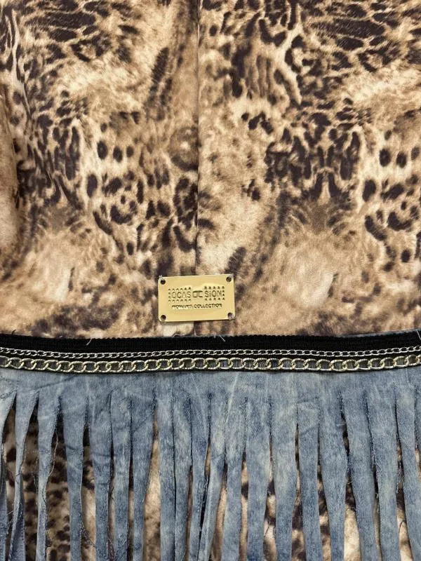 Vestă Ocassion EU 36 | Caramel, Animal print, Franjuri - Image 4