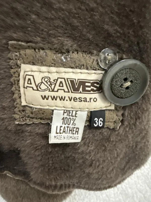 Vestă A&A Vesa EU 36 | Maro, Blană naturală - Image 5