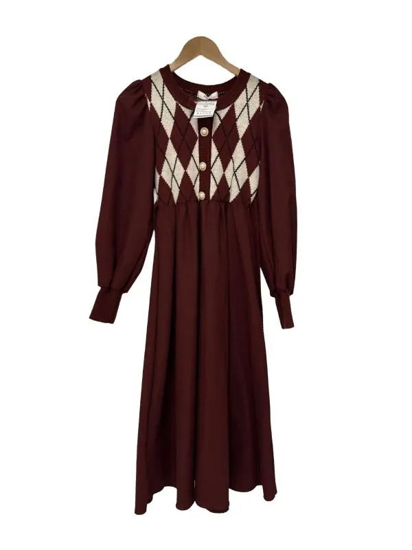 Rochie casual Anasofia EU 36 | Burgundy, Midi, Carouri